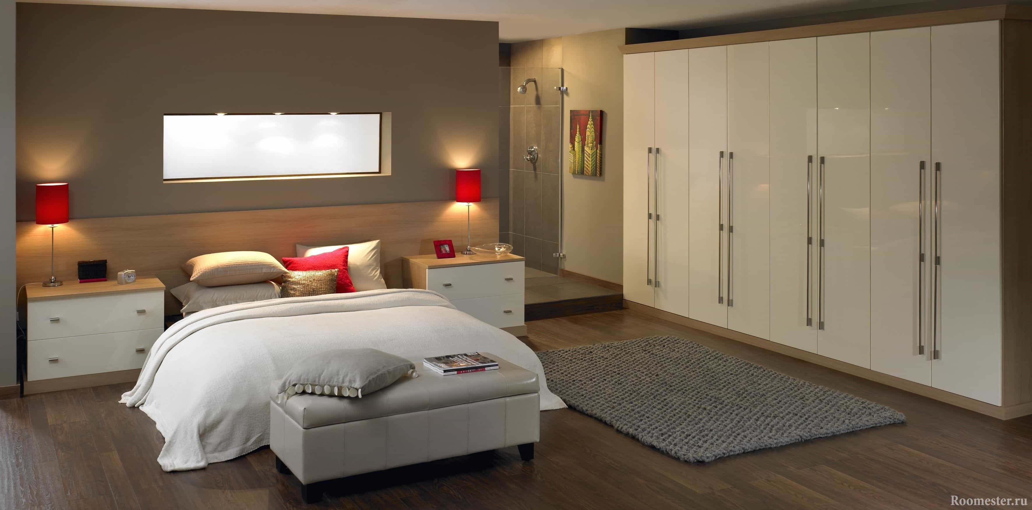 Дизайн спальни с гардеробной - варианты и способы воплощения Дизайн Спальни С Угловой Гардеробной