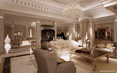 Интерьер гостиной в классическом стиле — фото дизайна