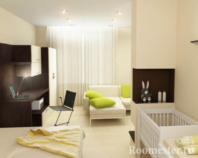Дизайн однокомнатной квартиры для семьи