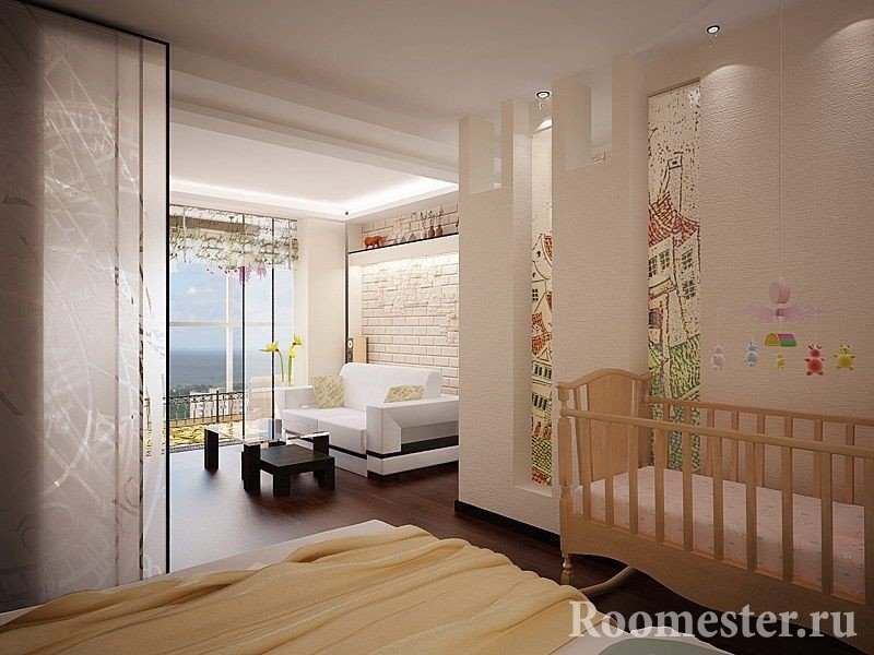 Дизайн однокомнатной квартиры с ребенком - примеры интерьера