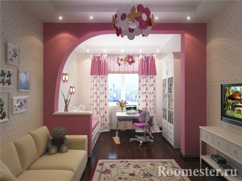 Дизайн однокомнатной квартиры для родителей и дочки
