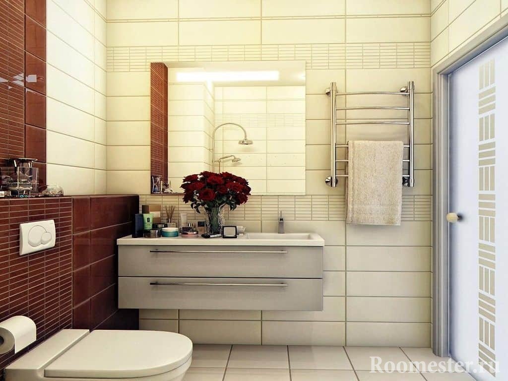 Комбинация цвета в ванной комнате в панельном доме