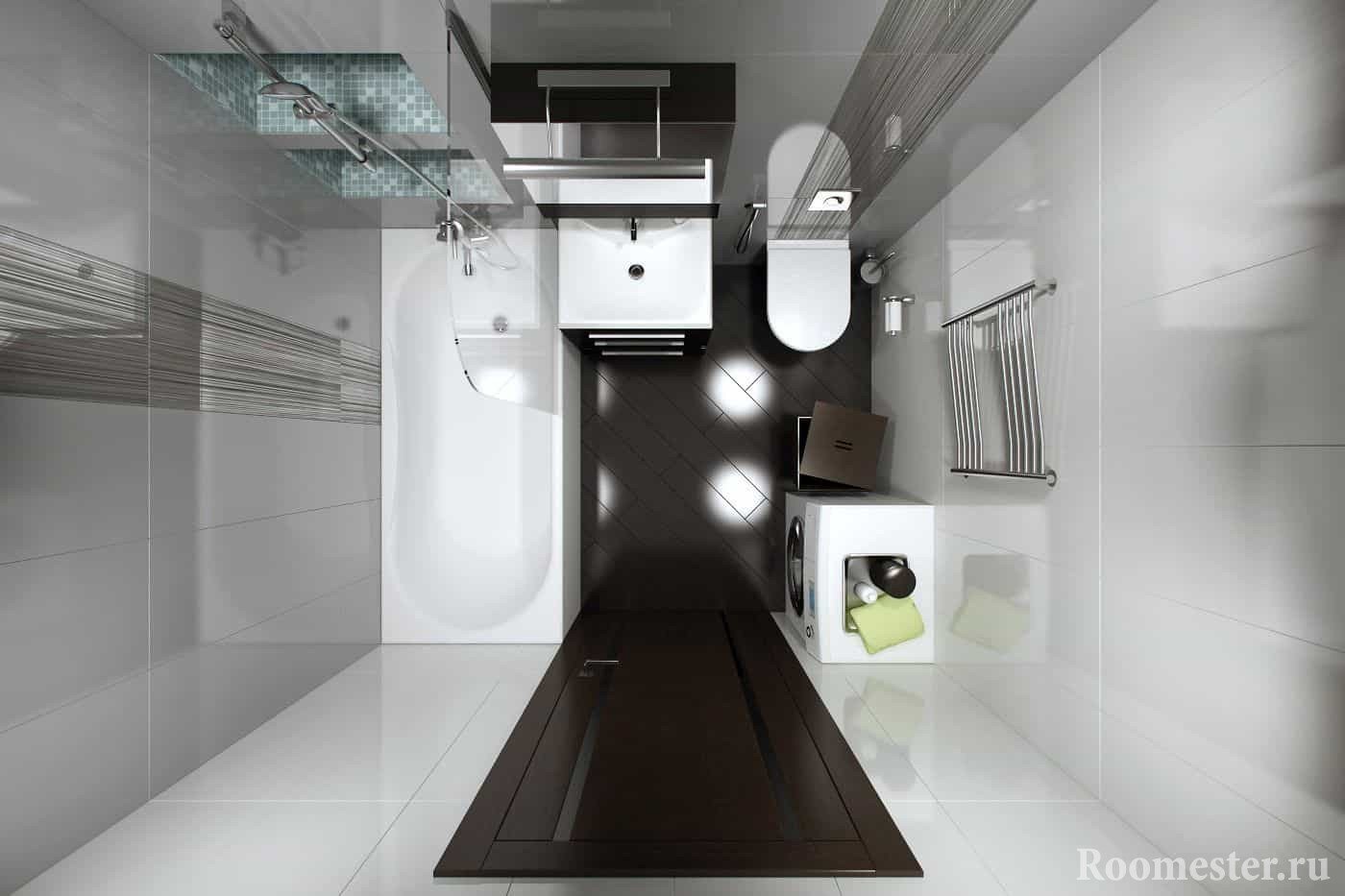 Расположение сантехники и стиральной машины в ванной в панельном доме