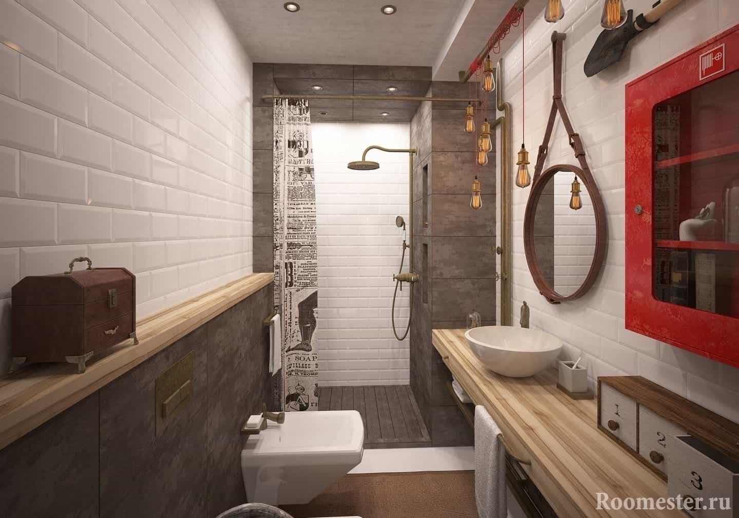 Дизайн ванной в стиле лофт: идеи обустройства интерьера +15 фото