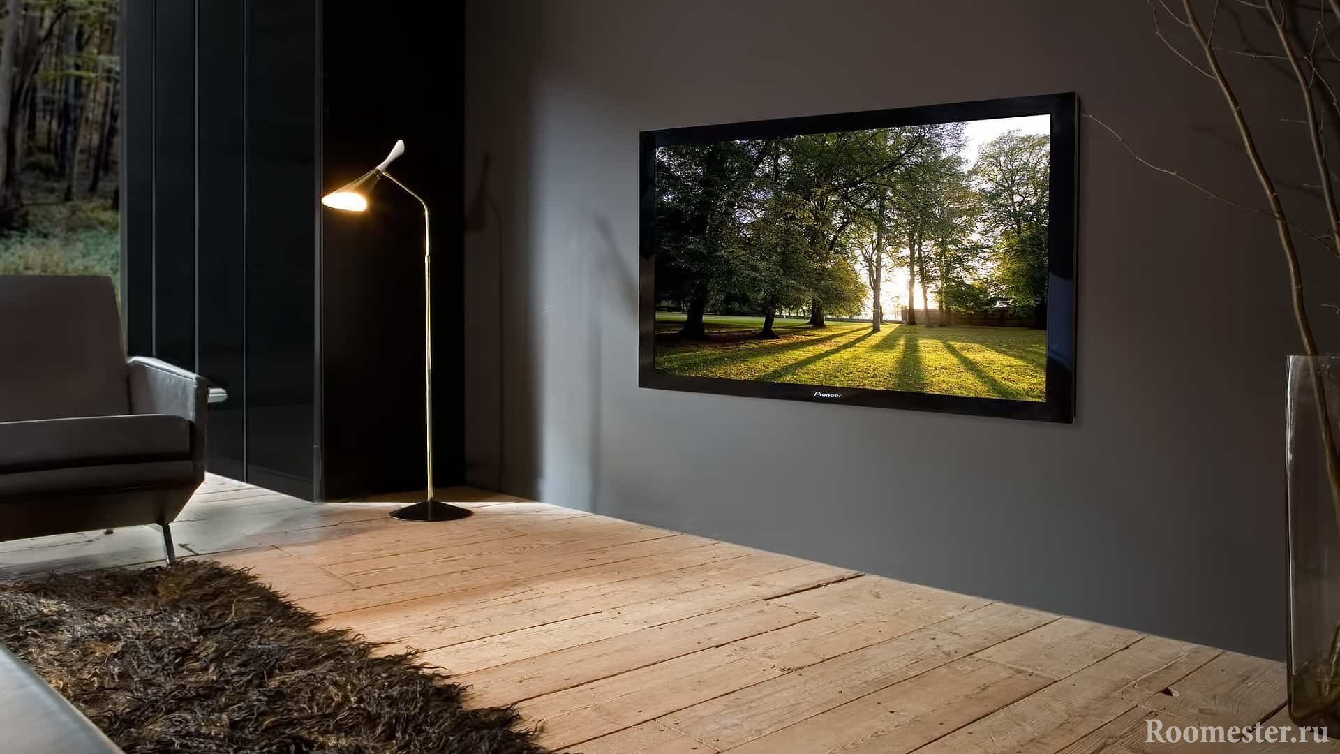 Телевизор в интерьере, способы размещения + фото дизайна на стене