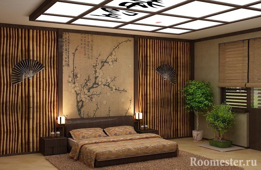Бамбуковые панели в интерьере японского стиля