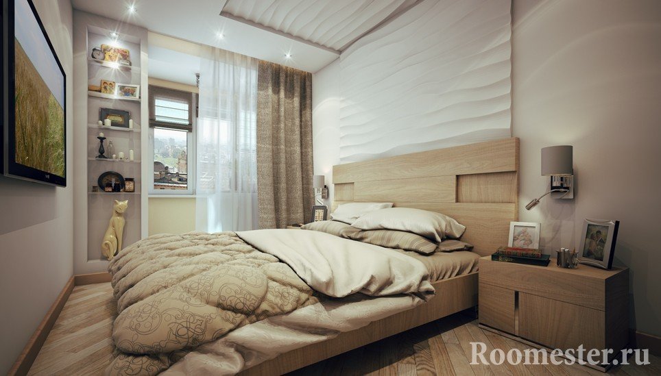 Uska spavaća soba: Opcije dizajna. Sve suptilnosti optimalnog plasmana (115+ fotografija)