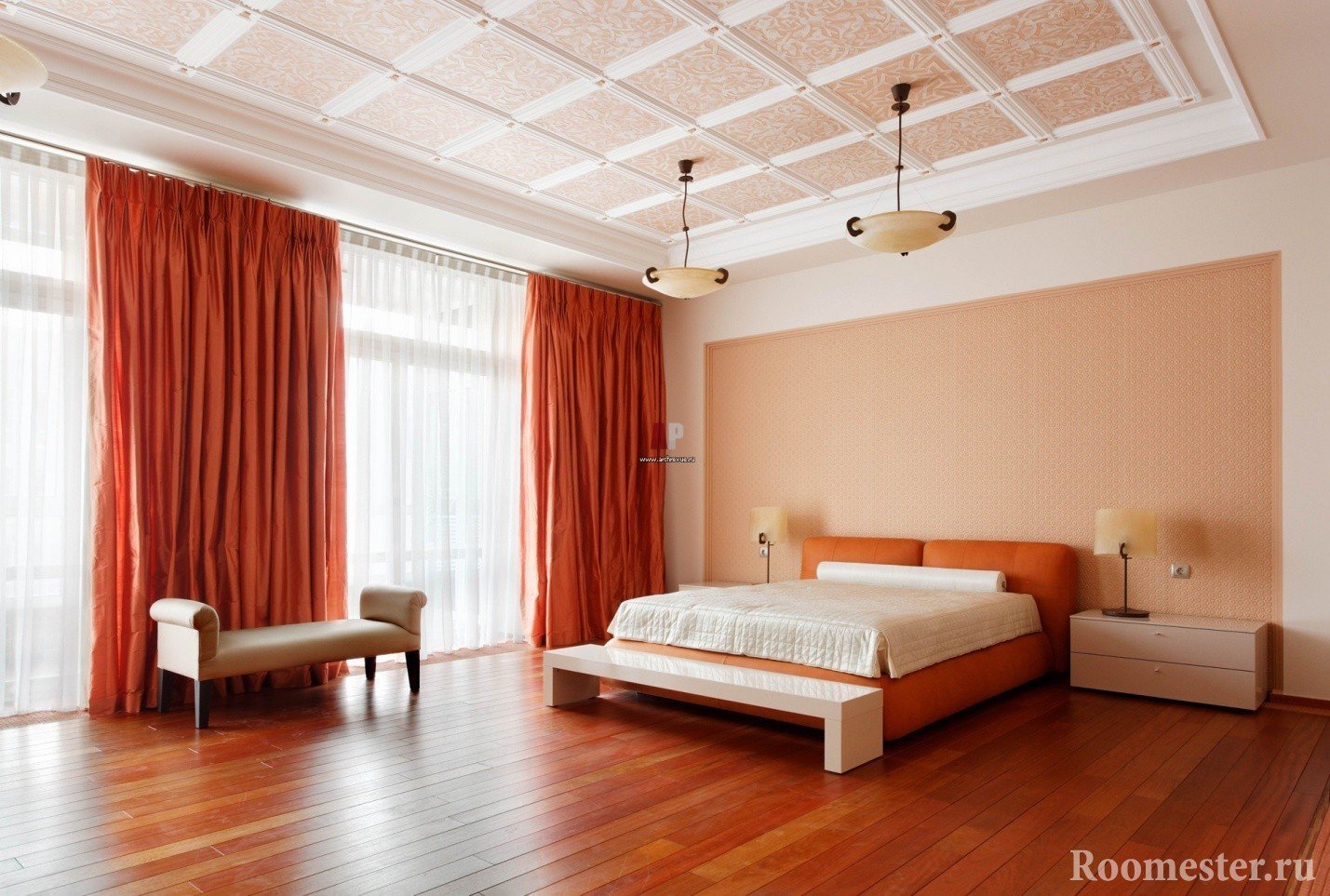 Потолок в спальне — тренды, модные идеи потолков и примеры оформления потолка в спальне (145 фото)