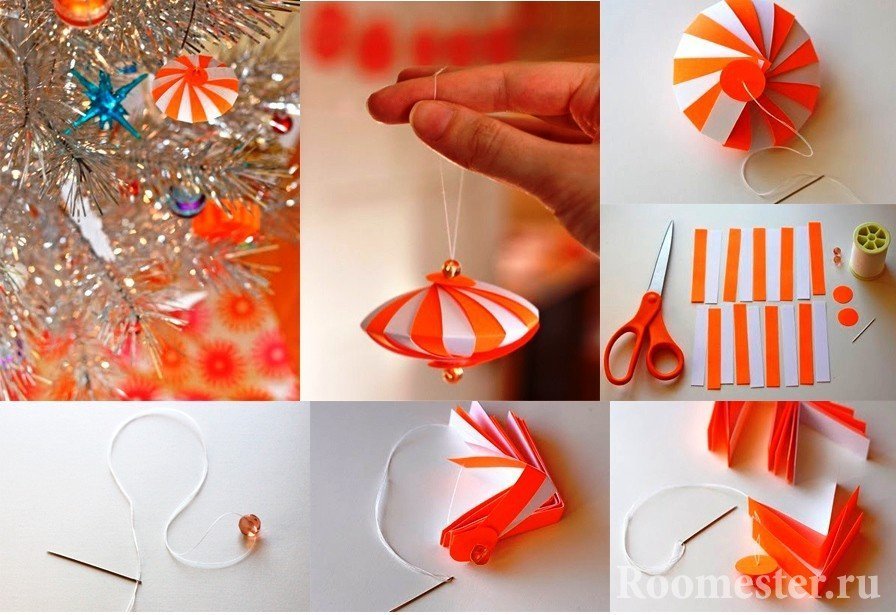 Как сделать новогодний шар своими руками из бумаги, из ниток