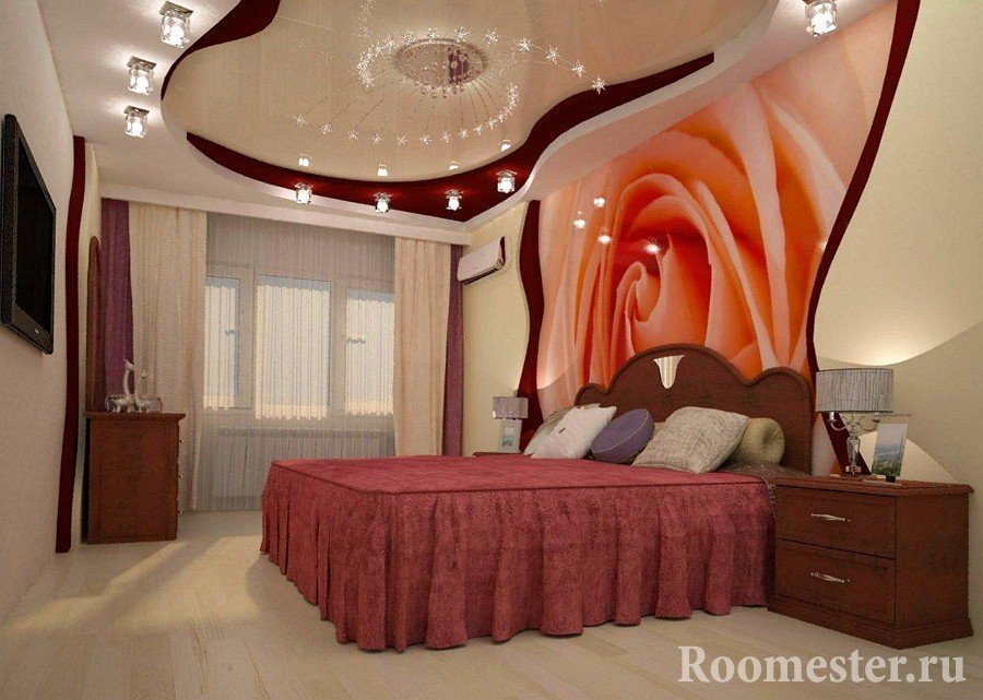 Особенности дизайна потолка в спальне