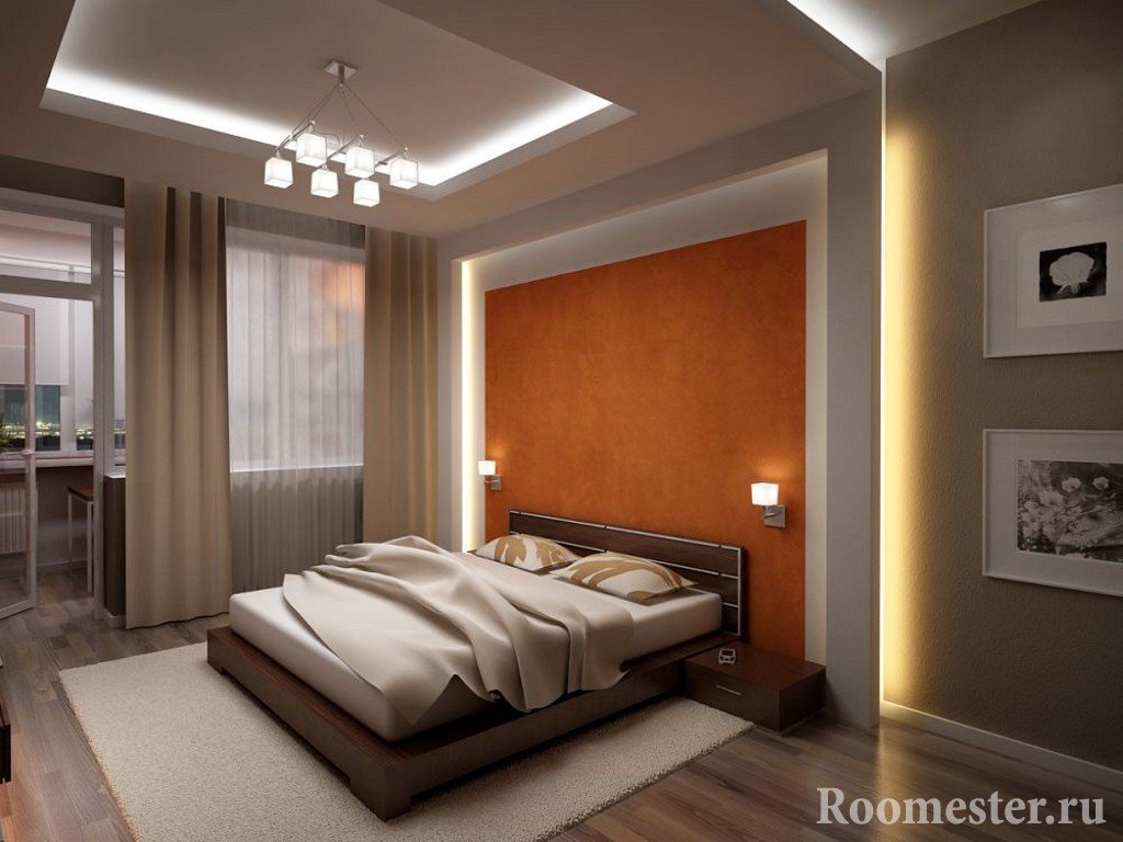 Дизайн спальни с подсветкой