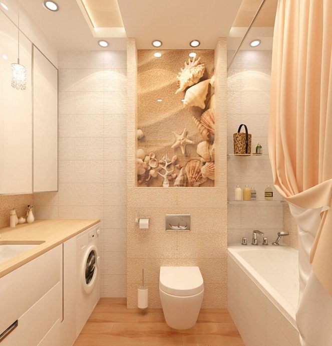 Дизайн ванной комнаты с машинкой
