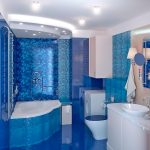 Голубой дизайн ванной