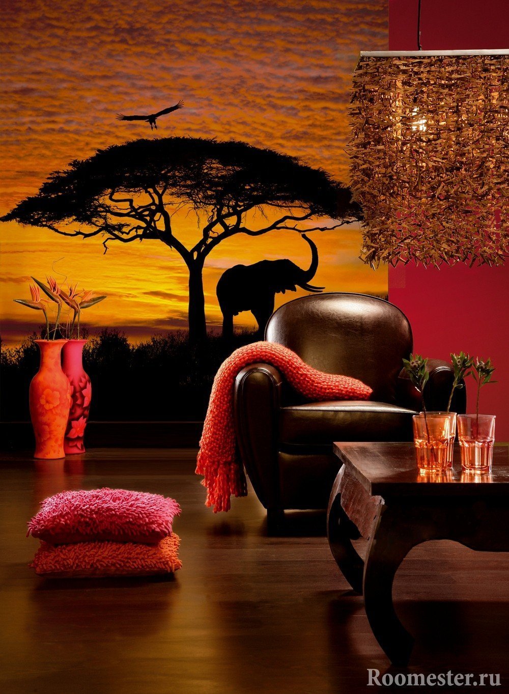 Африканский пейзаж на стене