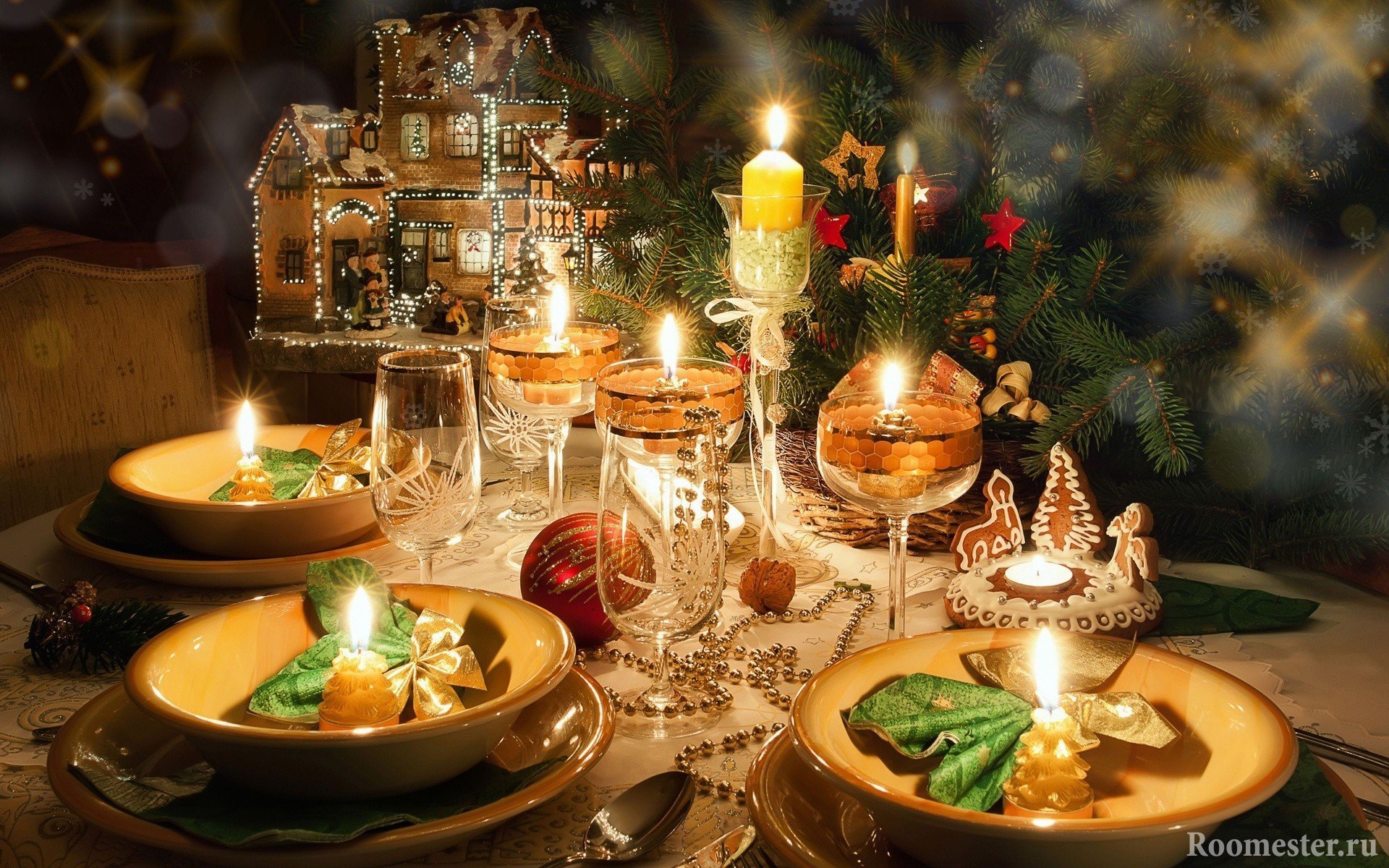 Свечи неотъемлемая часть новогодней сервировки