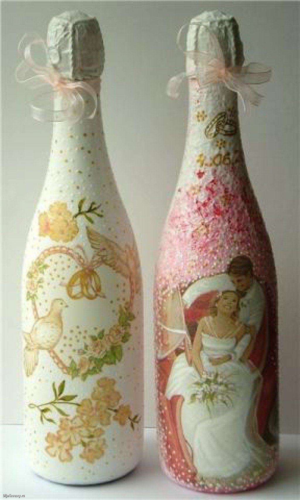 Декор бутылок с помощью краски