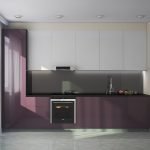 Бело-фиолетовая кухонная мебель