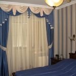 Голубые шторы для спальни