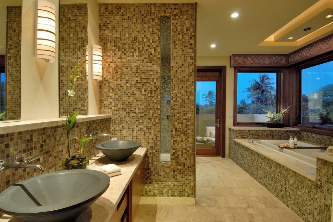 Мозаика в ванной комнате: дизайн +75 фото в интерьере