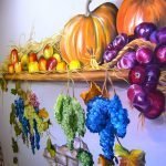 Фрукты и овощи на стене