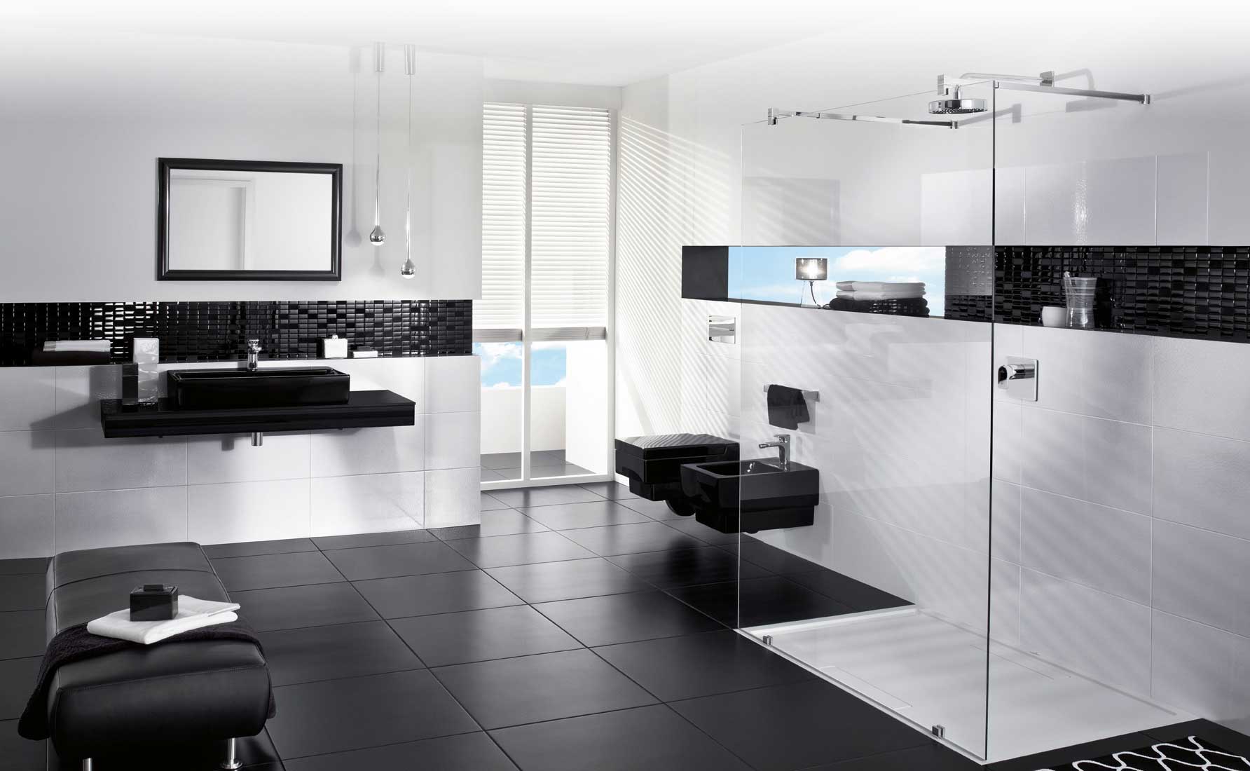 dizajn cherno beloj vannoj komnaty 25 - Дизайн ванной комнаты в черно-белом цвете