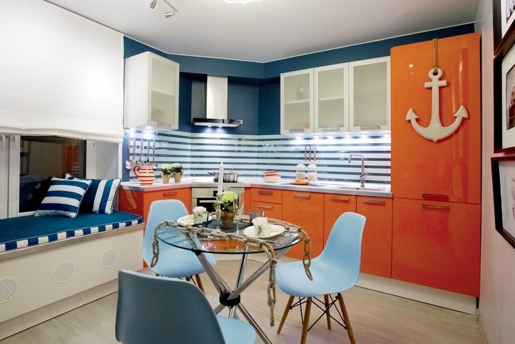 dizajn oranzhevoj kuhni 56 - Дизайн кухни в оранжевом стиле: + 70 фото