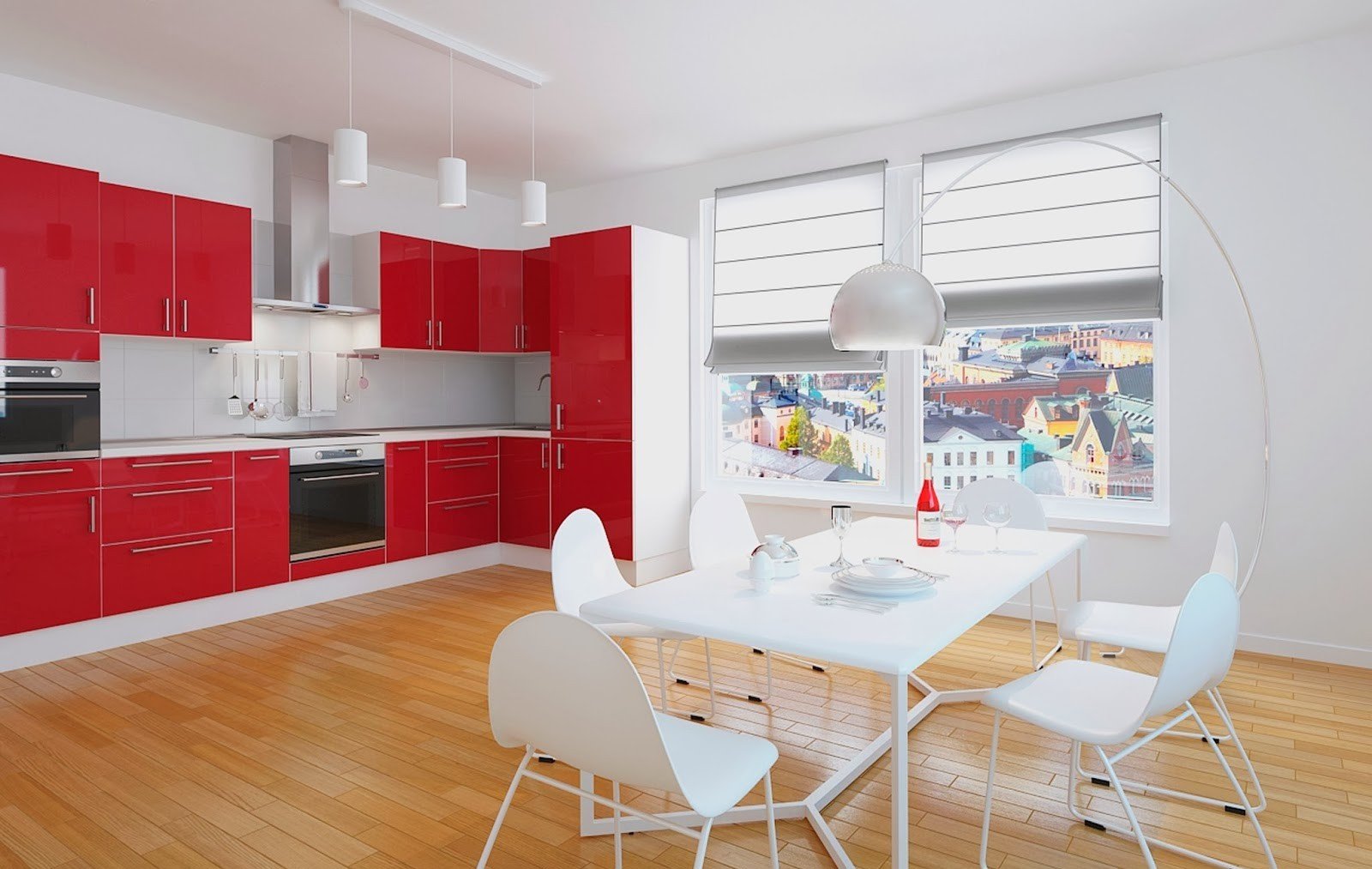 Дизайн красно-черных кухонь: 67 страстных интерьеров не для всех