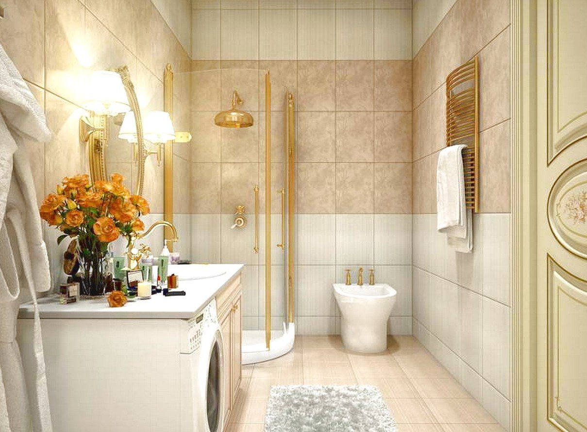 dekor plitki v vannoj 34 - Идеи декора ванной комнаты плиткой +40 фото