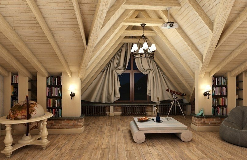 Дизайн интерьера спальни на этаже мансарды - мансардная спальня в современном стиле