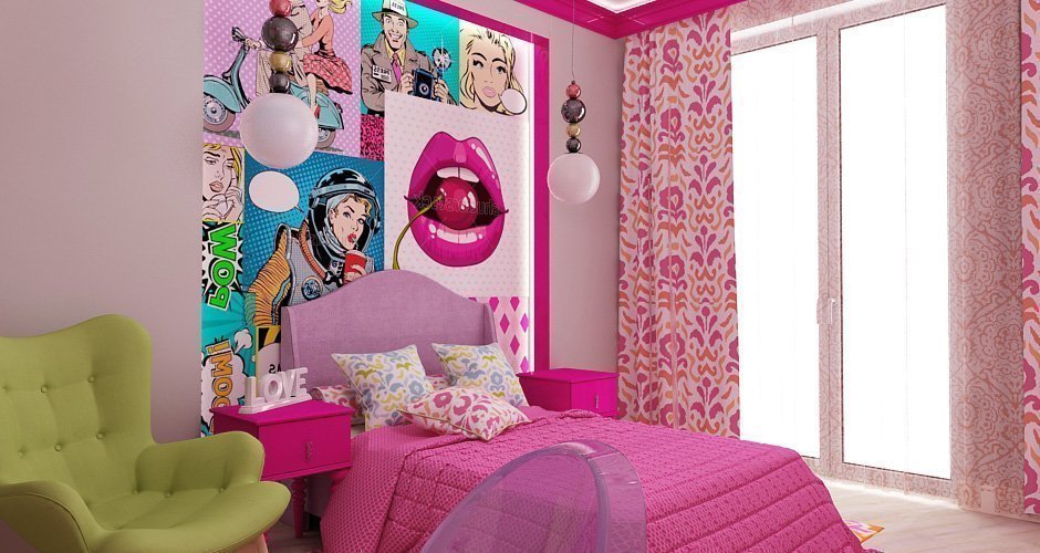 Спальня в стиле поп-арт