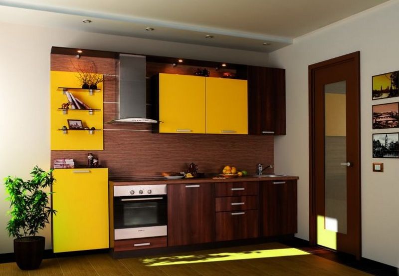 Желто-коричневая кухня