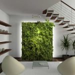 Оформление стены комнатными растениями