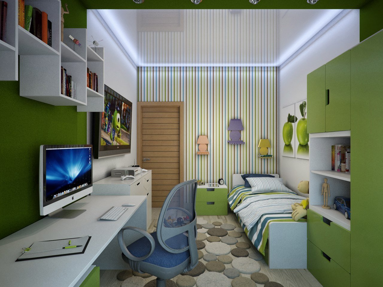 dizajn detskoj 12 kv m 26 - Дизайн детской комнаты 12 кв м ( 70 фото )