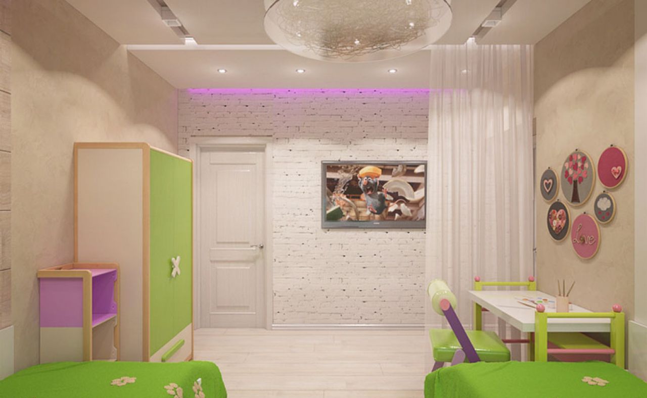dizajn detskoj 12 kv m 51 - Дизайн детской комнаты 12 кв м ( 70 фото )