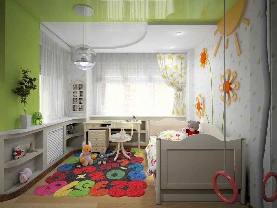 интерьер детской 12 кв м комнаты