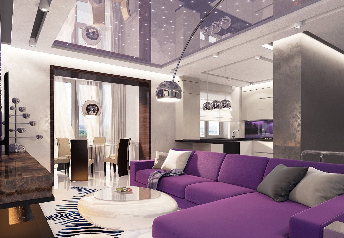 Фиолетовый в дизайне квартиры