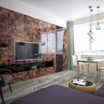 Применение натурального камня в дизайне гостиной