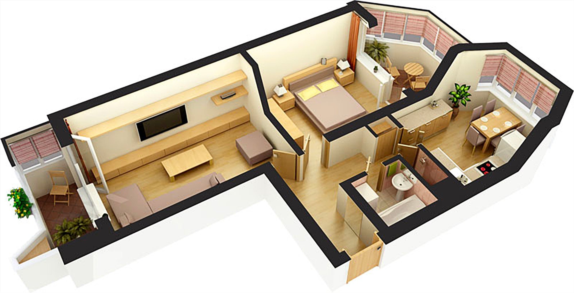 3Д-проект просторной квартиры