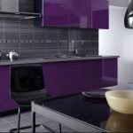Серо-фиолетовая кухня