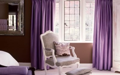 Фиолетовые шторы в интерьере: идеи и сочетания