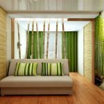 Стиль модерн в зеленой спальне