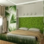 Аксессуары в спальне в зеленых тонах