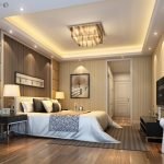 Дизайн потолка в спальне с подсветкой