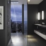 Черный цвет в дизайне ванной в стиле модерн