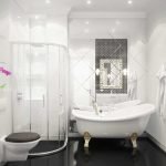 dizajn beloj vannoj komnaty 6 150x150 - Белая ванная комната: дизайн интерьера