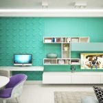 Зеленые стены фиолетовая мебель