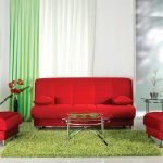 Красная мягкая мебель