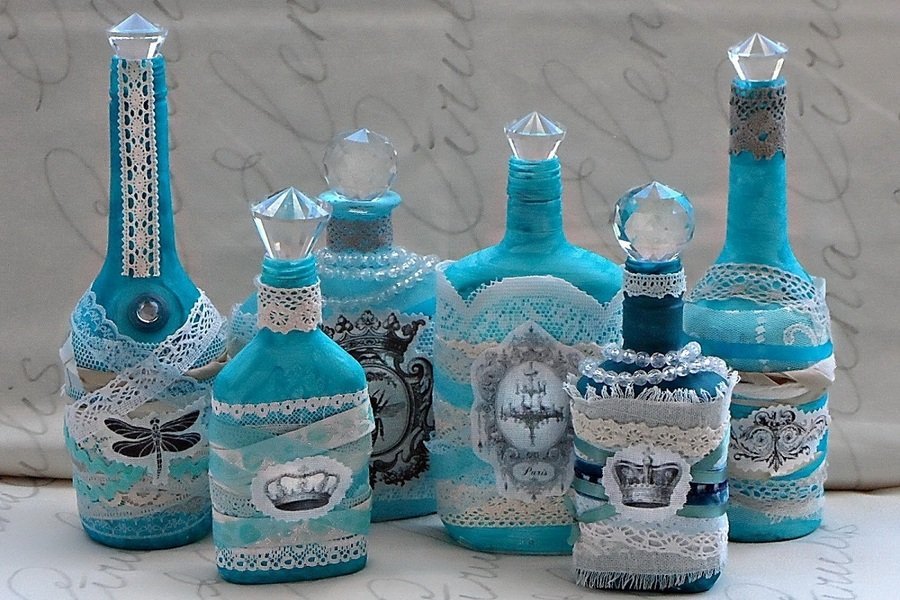 Фото по запросу Декоративные стеклянные бутылки