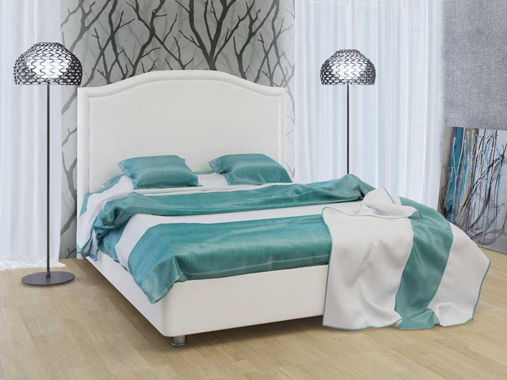 Кровать с плоским основанием в интерьере