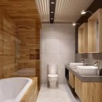 dizajn vannoj pod derevo 16 150x150 - Дизайн ванной комнаты под дерево: +70 фото
